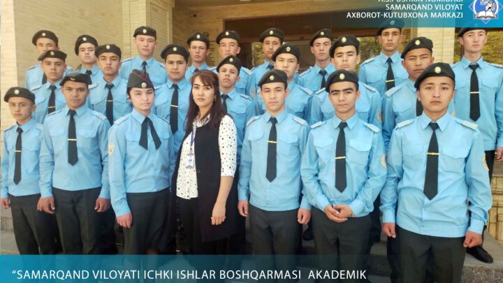 “Samarqand viloyati Ichki ishlar boshqarmasi akademik litseyi talabalari kutubxonada”